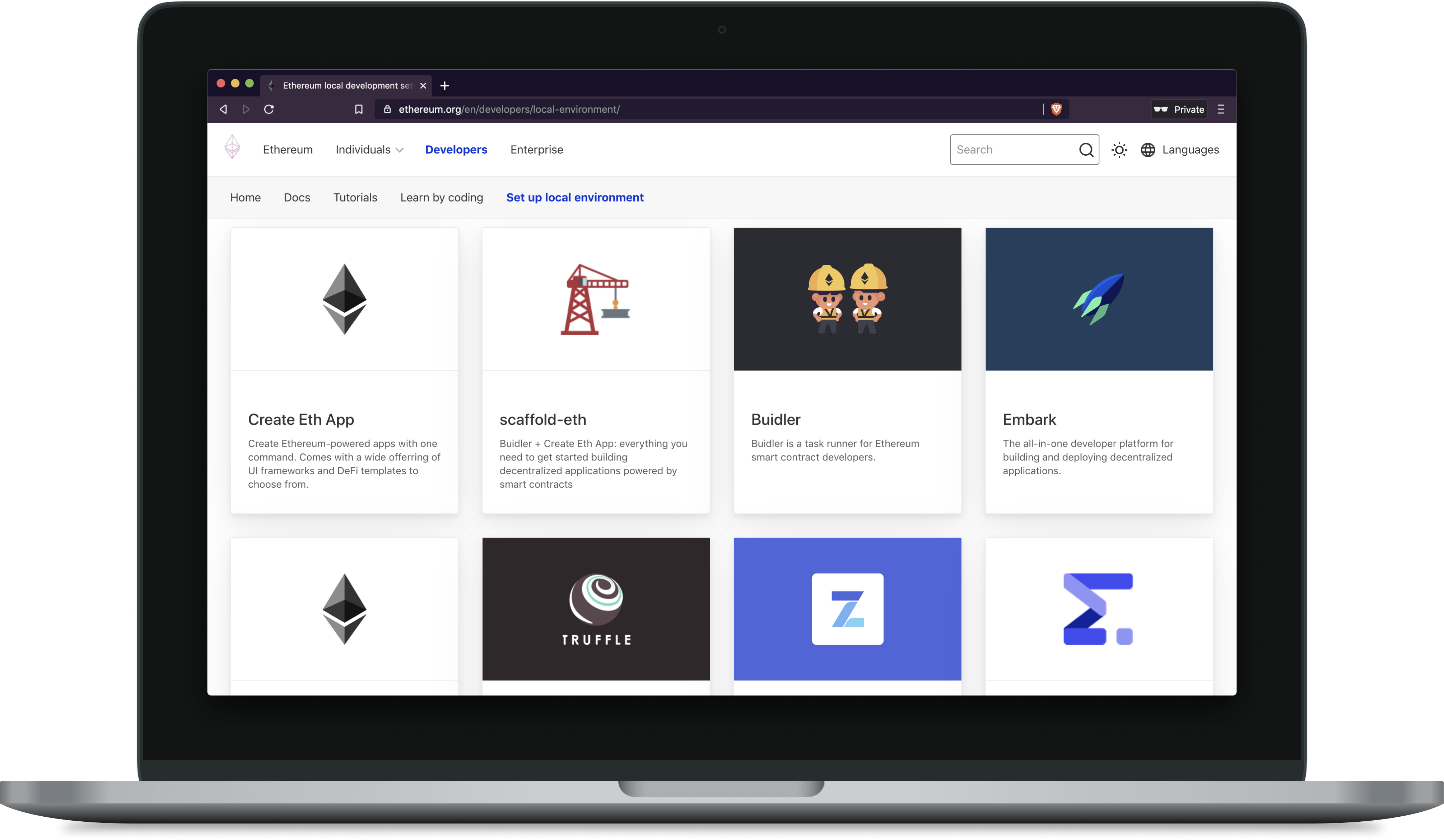 新的Ethereum.org开发人员门户网站链接到框架