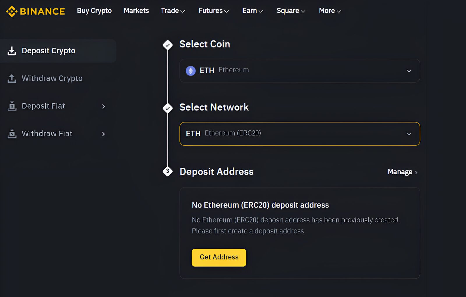 Binance Depositing Funds 