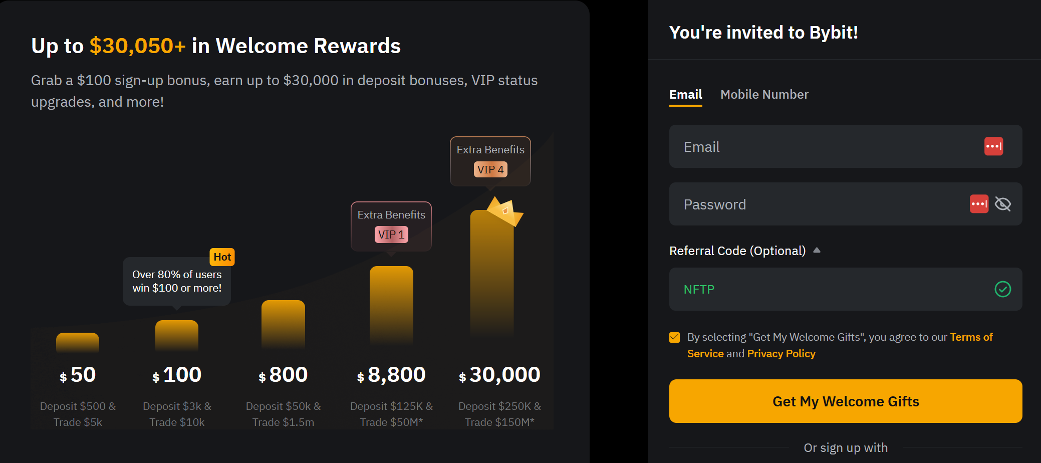 Step 1: Register a Bybit account with a referral code