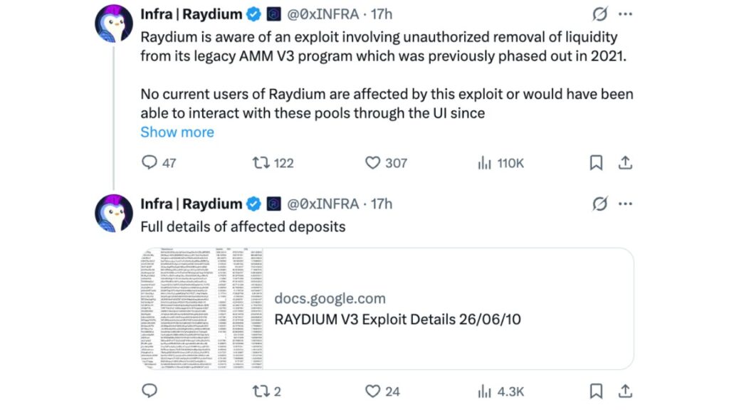 随着 DeFi 攻击的增加，Solana 交易所 Raydium 遭受了 134 万美元的攻击