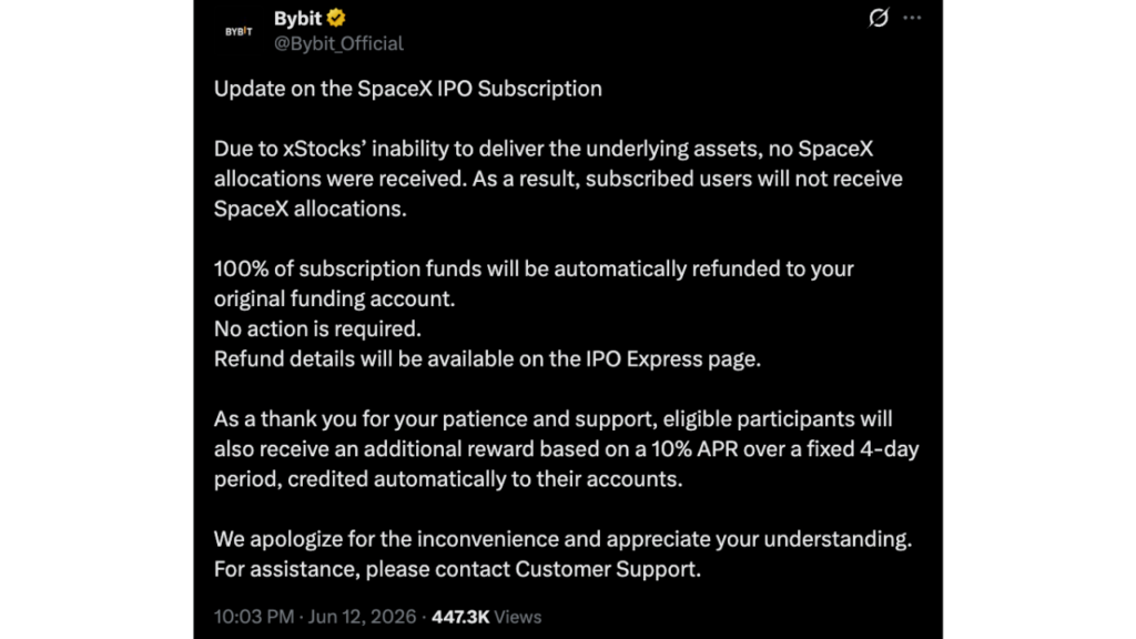 分配短缺后,加密货币交易所取消了 SpaceX 代币化 IPO 活动
