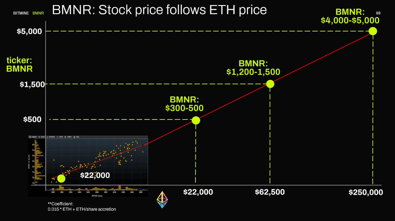 BitMine 股票与以太坊价格的相关性